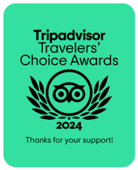 Tripadvisor Travelers' Choice Awards 2024 logo with thank you message.